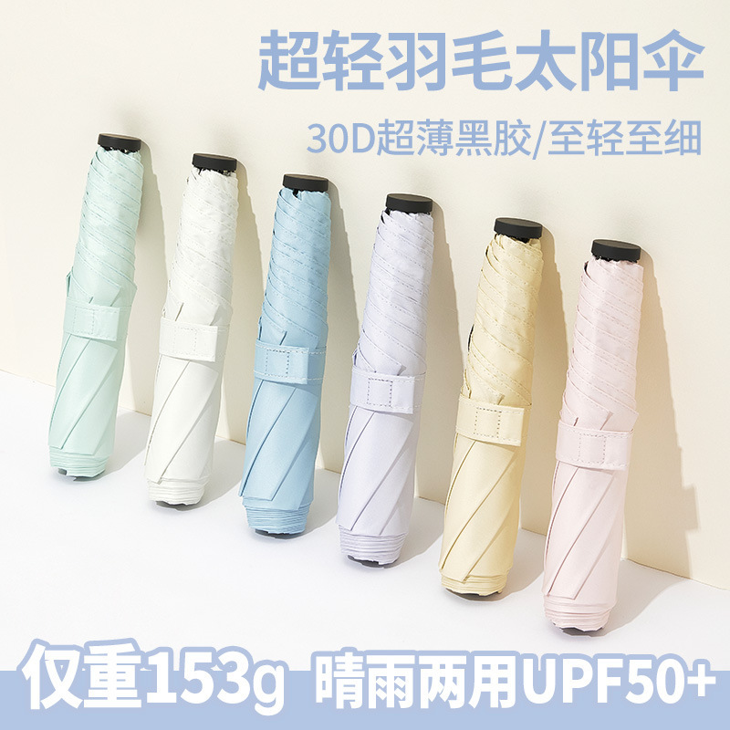 Japan's Popular 0.1kg Ultra-Light 6K Sun Umbrella, Sun Protection and Anti-Uv Parasol, Women's Foldableing Umbrella, Custom Advertising Umbrella