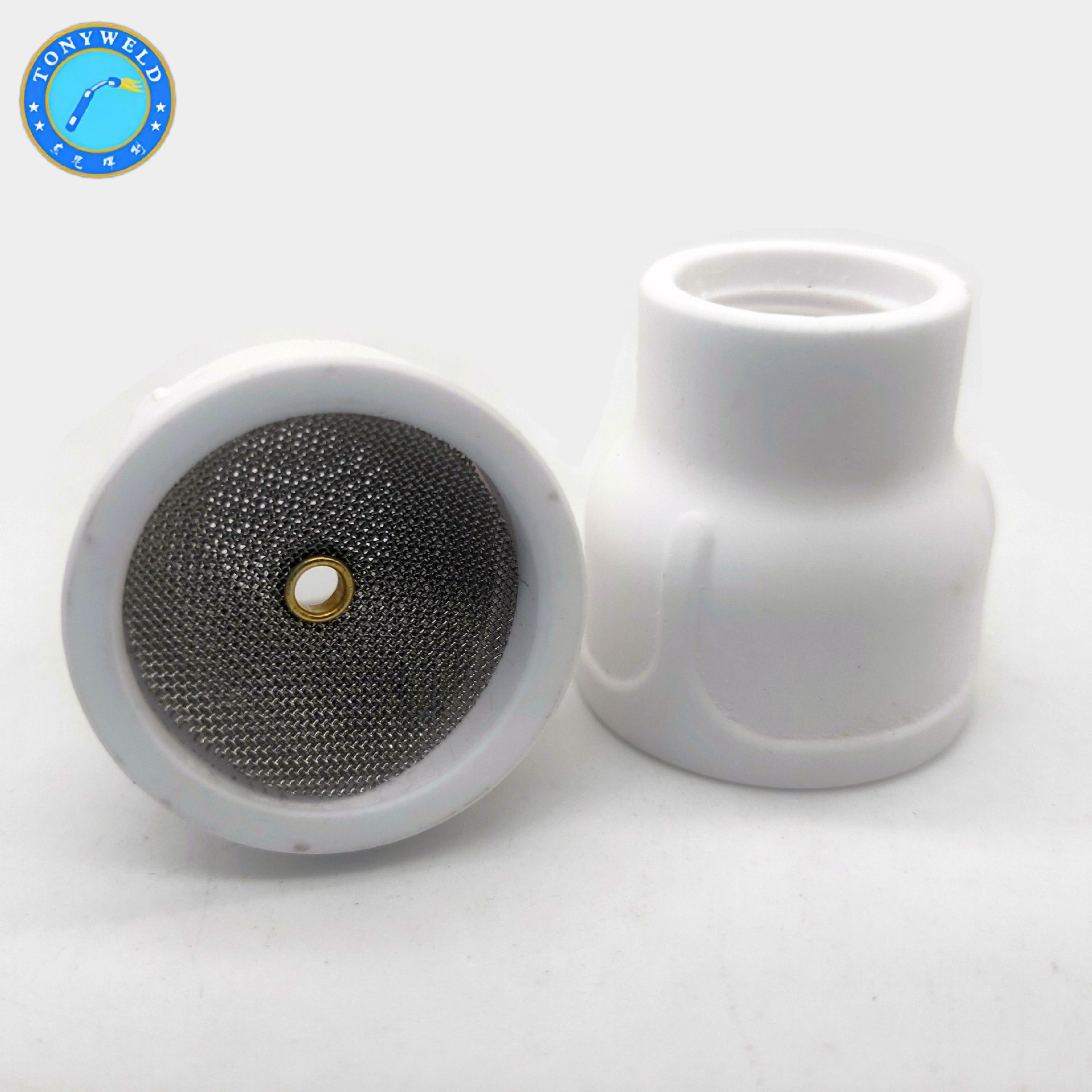 12#白瓷嘴加滤网，氩弧焊配件瓷嘴氩嘴