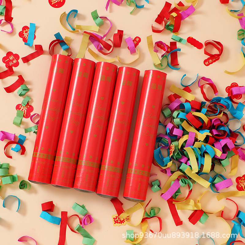 Tubo de confeti de pétalos, tubo de confeti para transmisiones en vivo, confeti de cinta portátil, cañón de confeti de cumpleaños, cañón de confeti láser de estrellas, lentejuelas, cañón de confeti para compromiso y boda