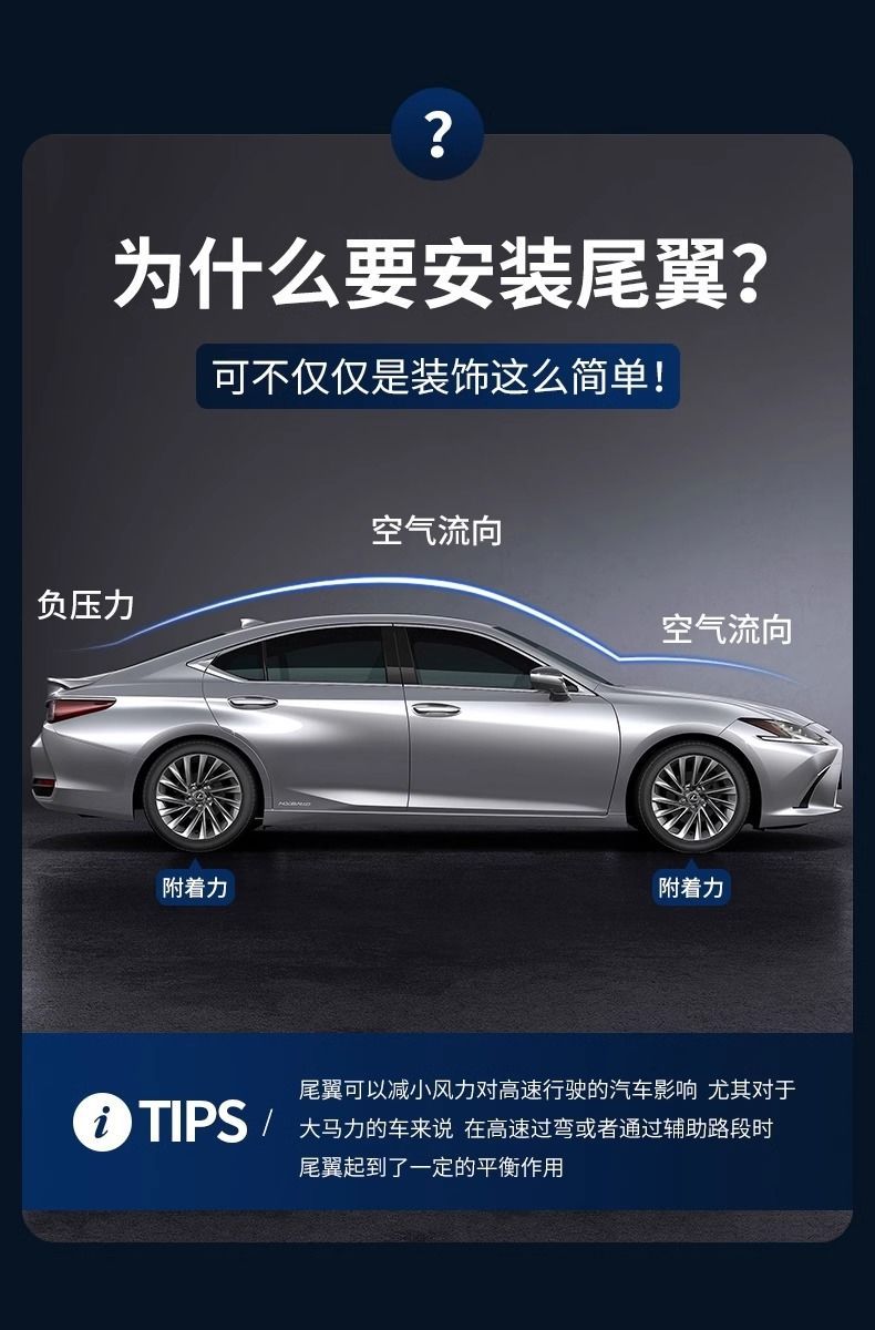 Suitable for Lexus ES200 tail ES260ES300h modification high-end sports tail accessories decoration