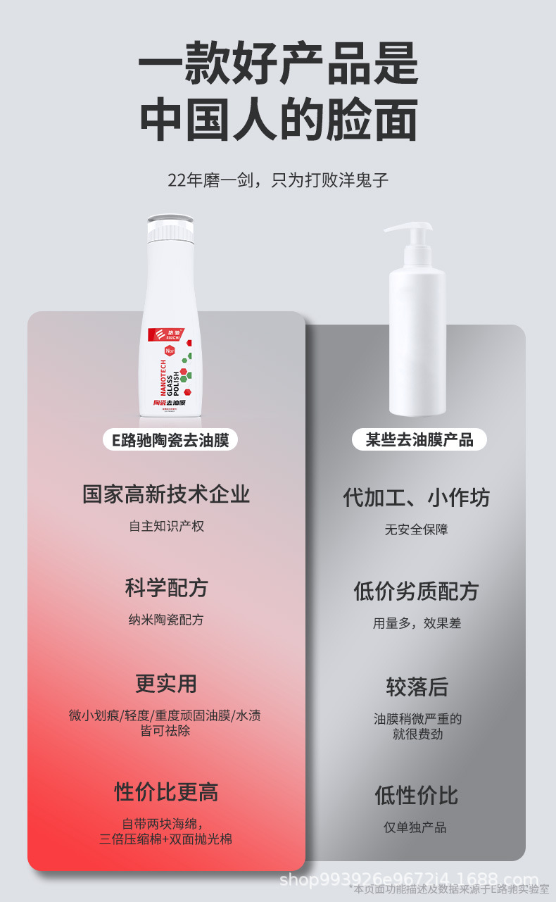 E-Lichi Glass Nano Degreasing Film Remover Front Windshield Cleaning Car Cleaning Black Technology Car Window