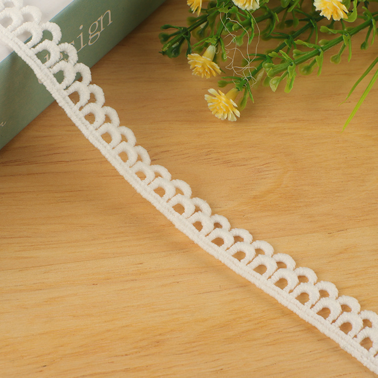 New 1C'M Embroidered Milk Silk White Small Semicircle Lace Clothing Skirt Curtain Home Textile Lace Accessories