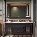 Дубовый керамический гигиенический таз, в американском стиле, французский ретро стиль