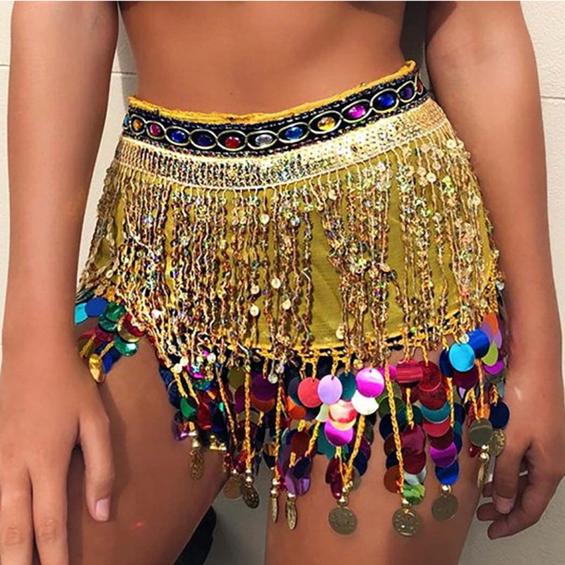 Nuevo baile del vientre toallas de cintura cadena de cadera principiantes toallas de cintura de bordas rendimiento de danza india cintura sellado de cintura