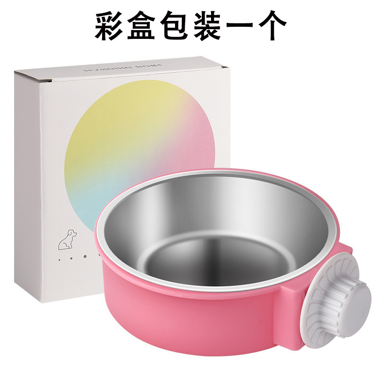 Gato colgante tazón mascota colgante tazón de comida de acero inoxidable gato jaula gato tazón de comida tazón de perro tazón para beber vajilla para mascotas