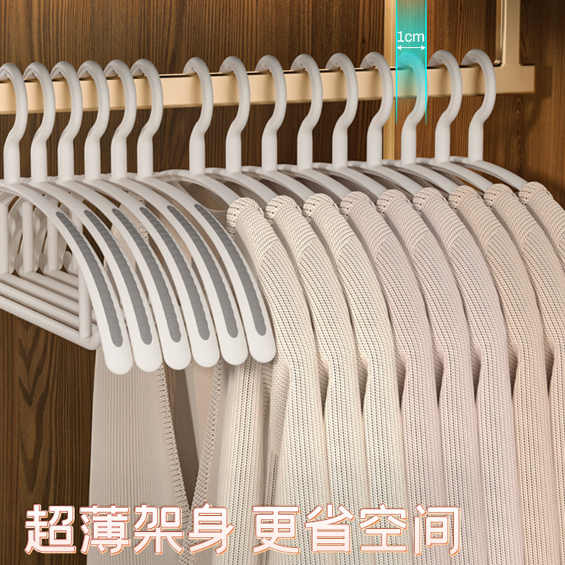 NetEase estricta selección sin costuras de hombro ancho percha hogar antideslizante ropa estante adulto grueso plástico dormitorio estudiante percha