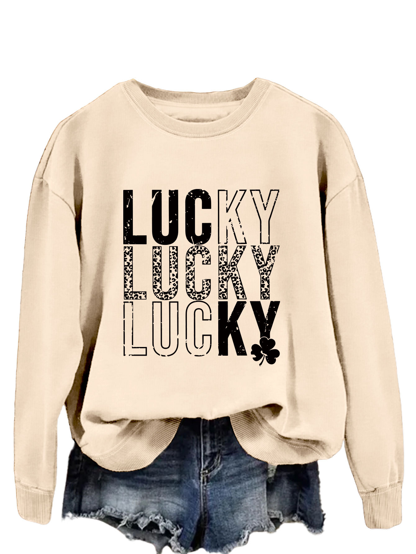 Women's Hoodies Long Sleeve Printing Streetwear Shamrock Letter display picture 33