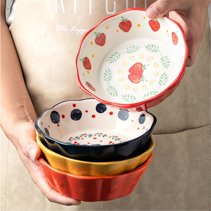 Nanyu ceramic tableware fruit salad bowl oven air fryer baking bowl household dessert bowl breakfast bowl