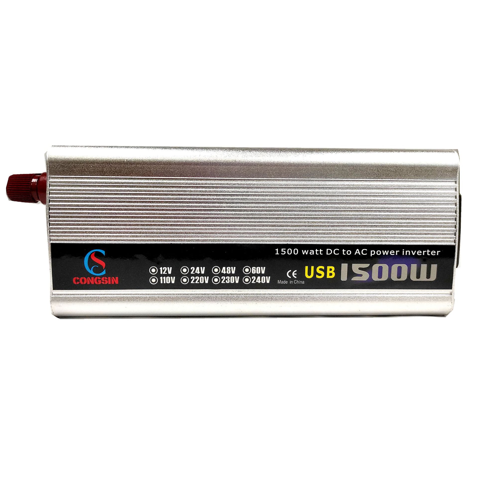 修正波逆变器 1500W 12V/24V 220V/110V 便携电源转换器 USB