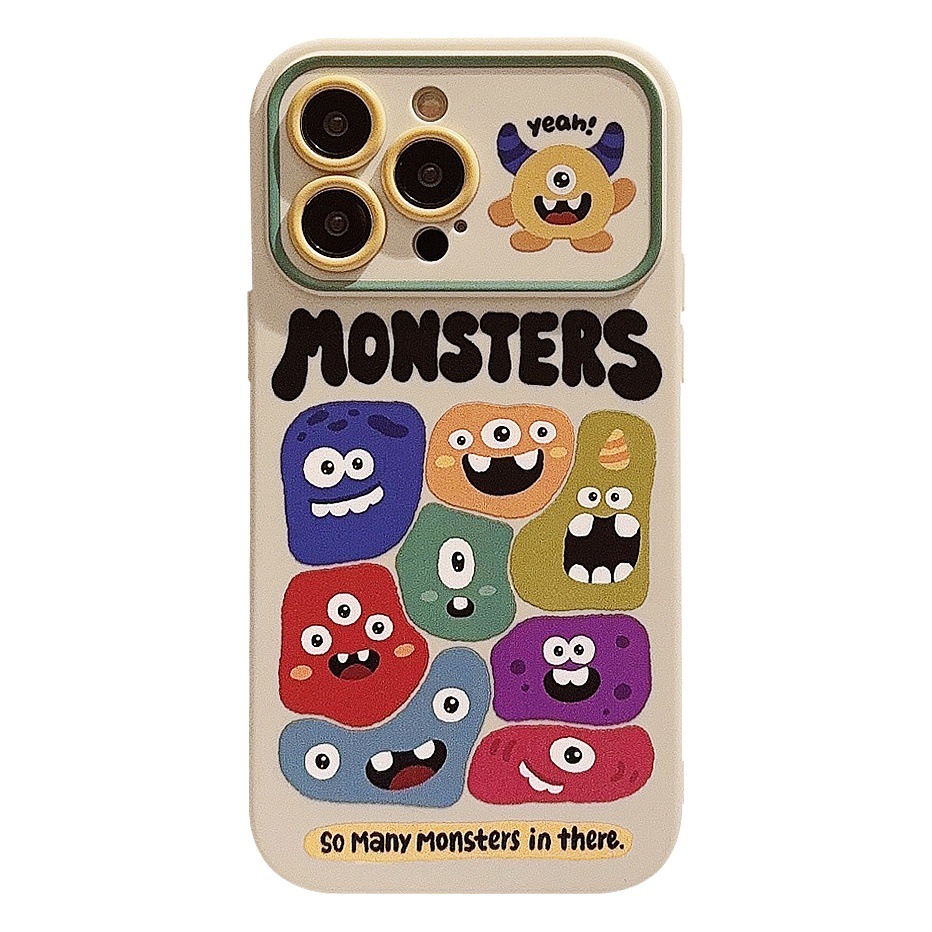 Funda de dibujos animados Monstruos Alien para iPhone/Huawei, estilo INS, personalidad divertida