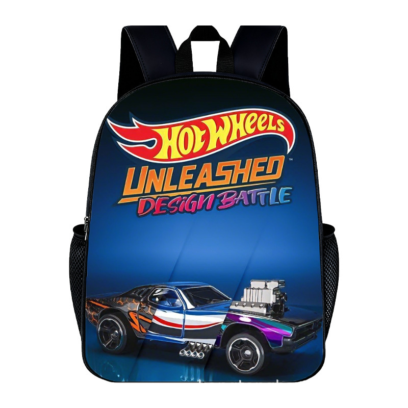 Cross-Border Wholesale Hot Wheels Race Cartoon Student Backpack Hot Wheels Race Anime Backpack