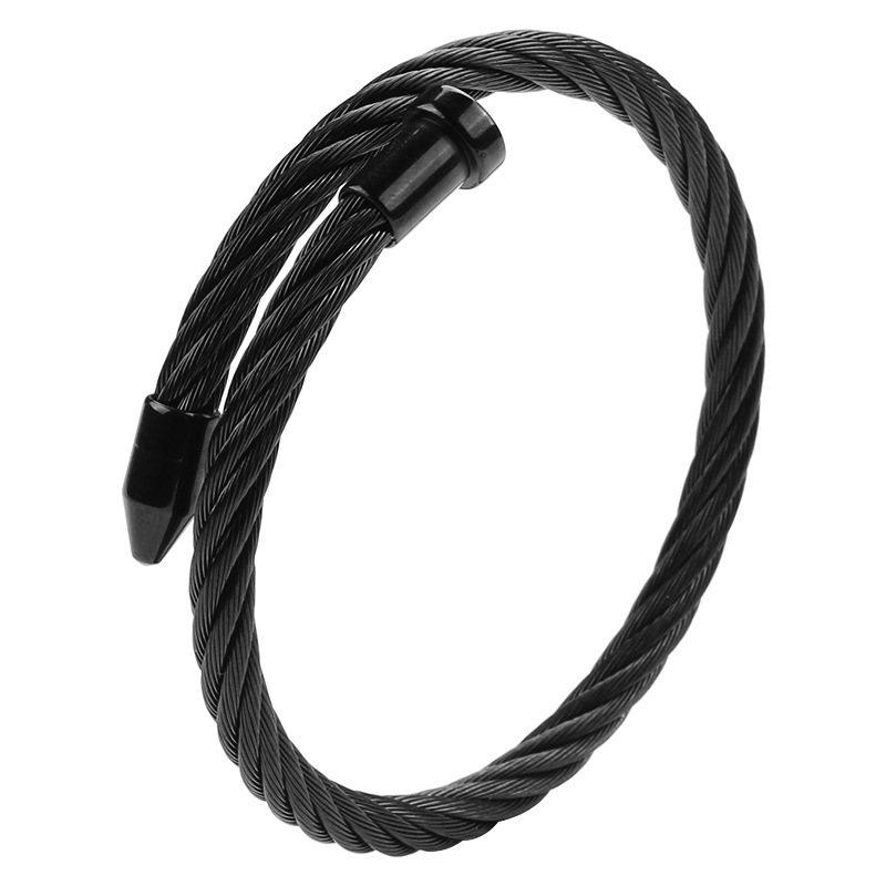 Cross-border nail stainless steel Women's bracelet titanium steel stainless steel gold plated high quality twisted braided cable bracelet wholesale