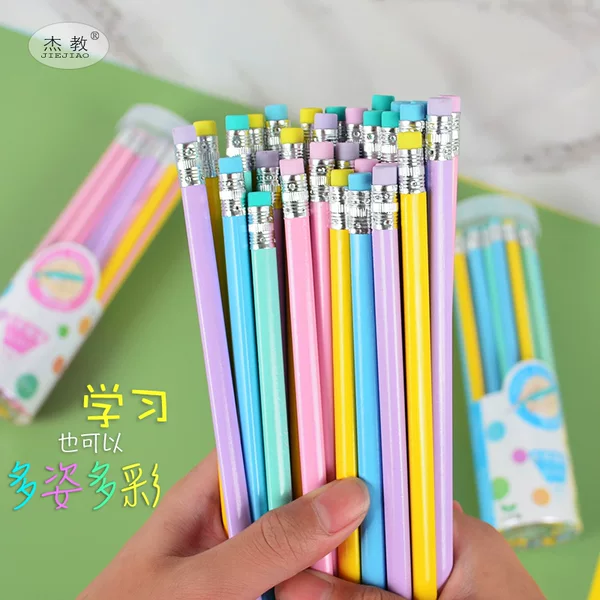 Popular Candy-Colored Pencils for Elementary School Students, Hb Pencils, Macaron Wood Jelly Pencils, Factory Wholesale
