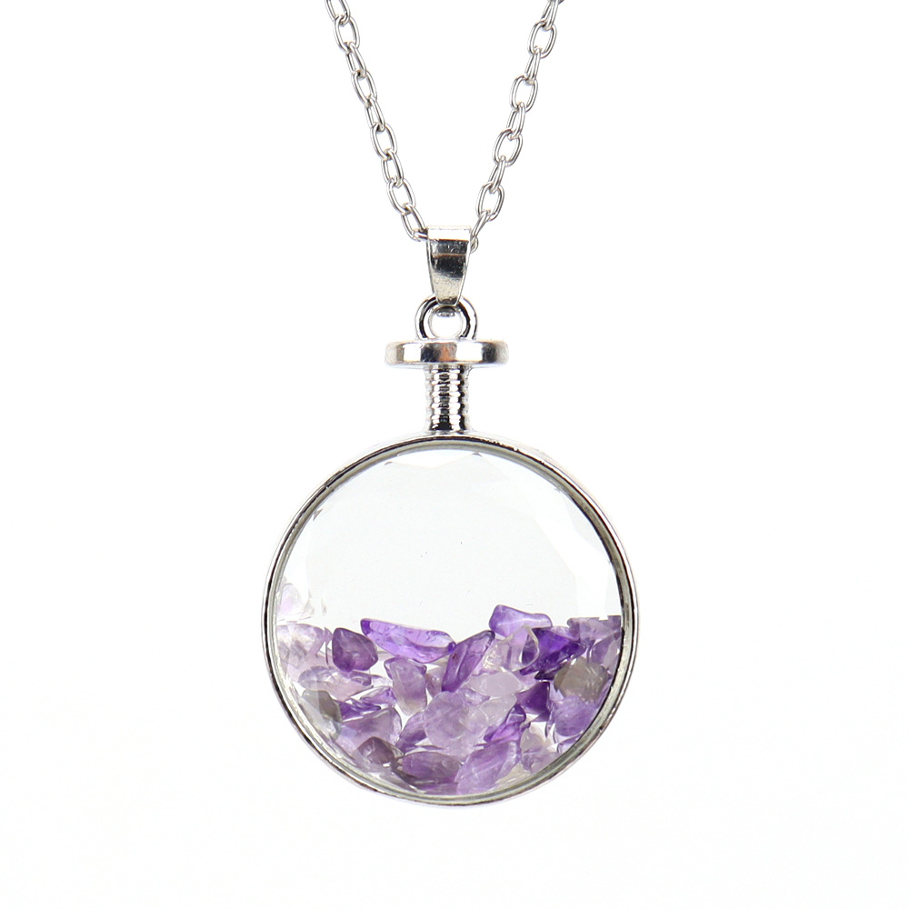 36g Weight Pendant Necklace Classification 1 Piece Quantity Holiday, Daily Occasion natural stone Material Round Pattern Women'S Gender Plating Design Ethnic Style Style Ethnic Style Round Natural Stone Pendant Necklace In Bulk 8