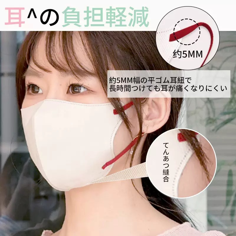 日本製使い捨て3D立体保護マスク夏小顔通気性アンチドロップメイク日本製マスク女性用高見え