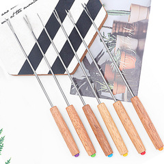 Amazon Hot Pot Spoons 6-Piece Set Walnut Handle Chocolate Cheese Hot Pot Cheese Spoons Swiss Cheese Hot Pot Spoons