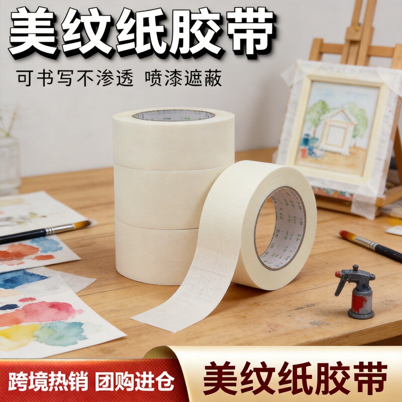 High-Viscosity Masking Tape, Easy to Tear Without Leaving Glue Residue, Specially Designed for Art Students, DIY Crafts, and Decoration Masking High-Viscosity Masking Tape, Easy to Tear Without Leaving Glue Residue, Specially Designed for Art Students, DIY Crafts, and Decoration Masking