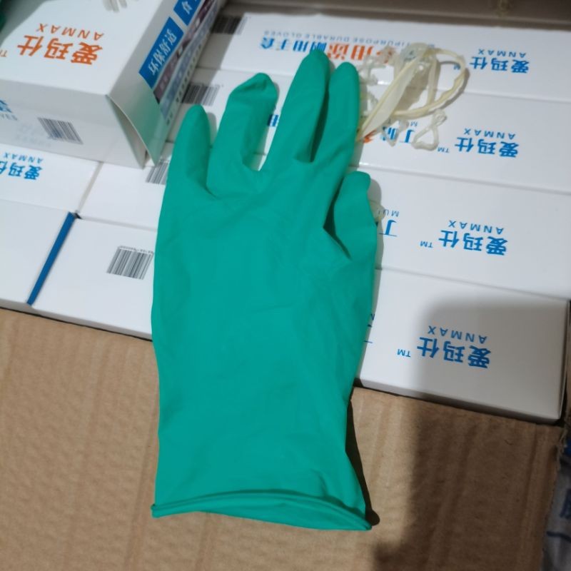 disposable latex glove goods in stock wholesale green latex glove green latex glove