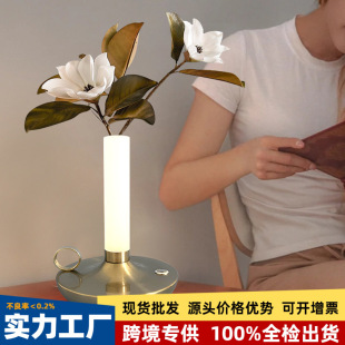 Nordic Light Luxury Vase Table Lamp Living Room Bedroom Creative Flower-arranging Water-nourishing Real Flower Charging Nightlight Warm Atmosphere Lamp
