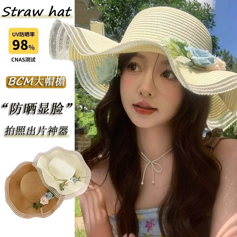 Summer breathable lace sun hat, french style, lace dress