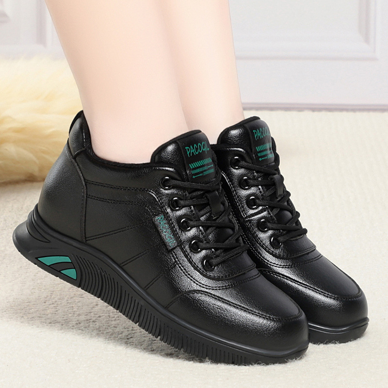 One-Piece Drop-Shipping Middle-Aged and Elderly Women's Shoes, Fleece-Lined Autumn and Winter Models, Soft-Soled, Versatile, Comfortable Women's Shoes, Warm Casual Sports Shoes