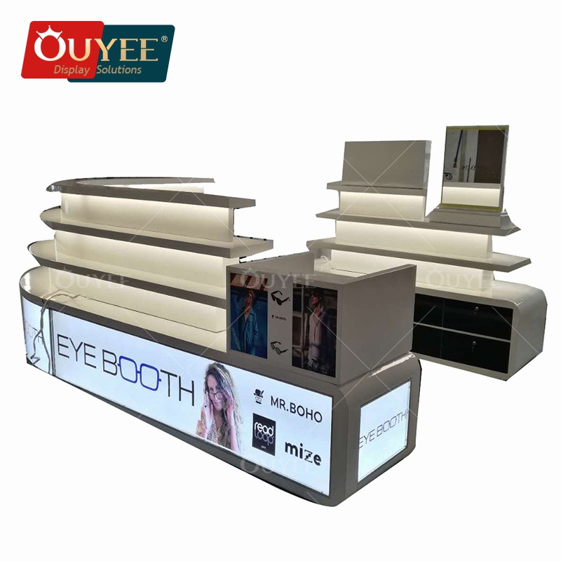 创意加工铁木质眼镜展示柜带灯墨镜墙柜眼镜店展示架时尚设计货架