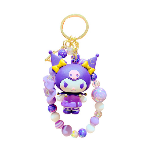 Authentic Takara Tomy Bead Bracelet Keychain with Creative Lulumin Car Bag Charm Keychain Figurine Pendant