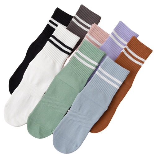 Yoga socks women's mid-calf spring and summer silicone non-slip professional floor socks long-tube indoor fitness Pilates sports socks