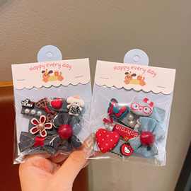 儿童小号韩版发夹小女孩碎发夹女童布艺草莓樱桃发卡不伤发饰批发