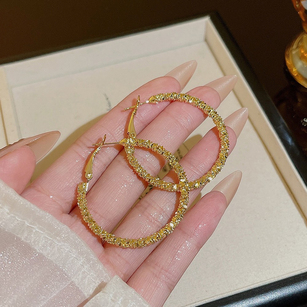 S925 aguja de plata elegante borla pendientes de alta gama simple cara de adelgazamiento pendientes de todo fósforo estilo coreano nuevos pendientes de moda al por mayor