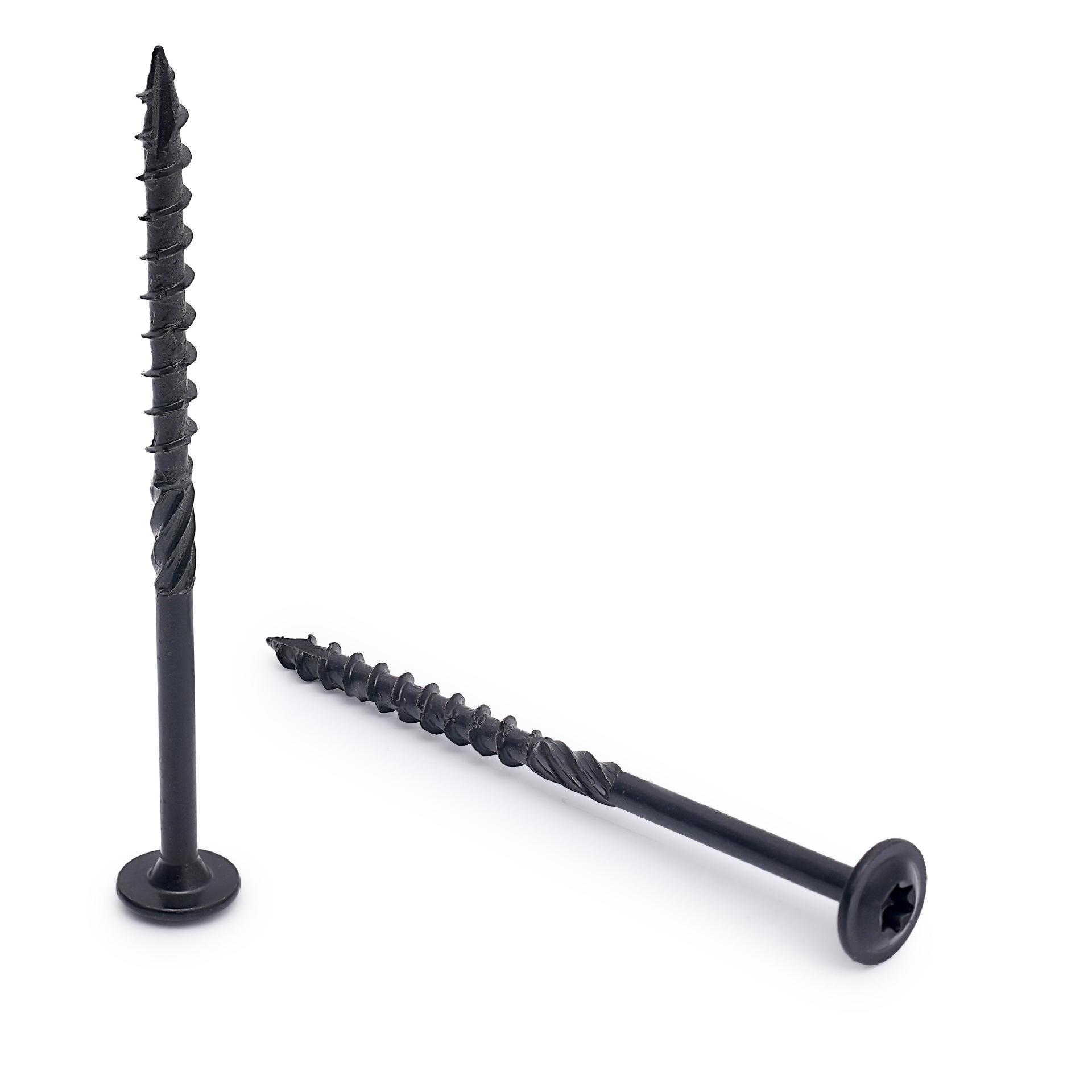 #14*6梅花带垫草绳钉 黑色 路锈宝螺丝