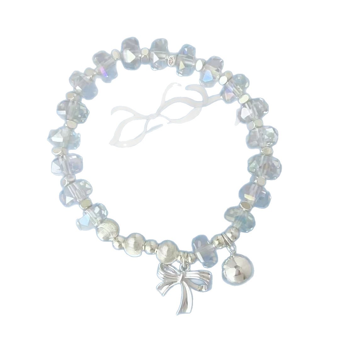 Pulsera de cristal optimizada de piedra biliar negra de aguamarina pulsera fresca, dulce y sencilla de todo fósforo