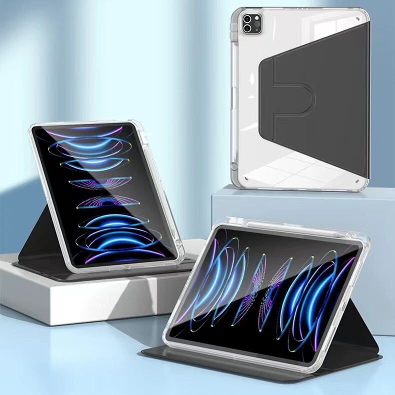 2024 new ipadair6 protective case transparent protective case Pro11 with pen slot Apple flat rotating mini6