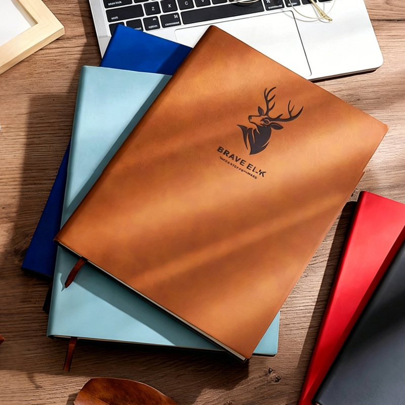 A4 Cross-Border Notebook, Thick Soft-Cover Large Notebook, Meeting Record Book, Business Notepad, Custom-Made with Logo