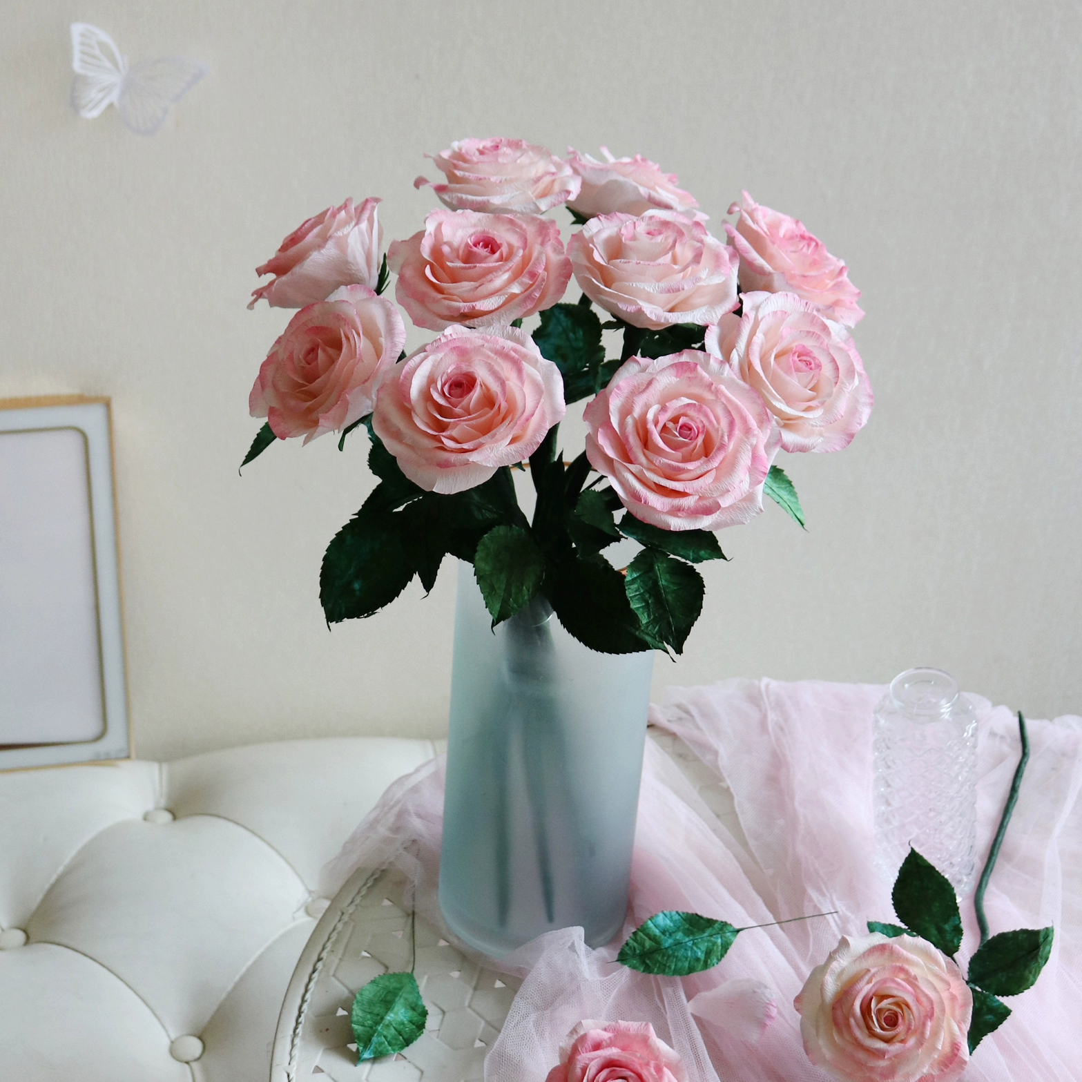 Бумажный ротанг окрашенный материал розы пакет ручной работы бумажный цветок DIY набор бумаги морщинистый цветок праздничный подарок ручной работы