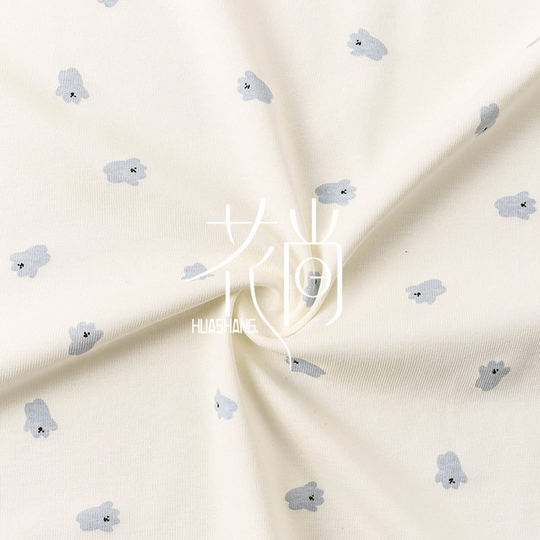 Cotton cartoon printed fabric rib fabric 1x 1 stretch thread pit fabric skirt children's knitted fabric