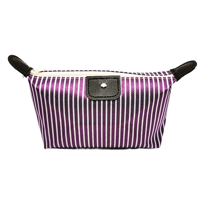 Сумка для путешествий от производителя, в корейском стиле, полосатая, в форме пельменя, новая косметичка, складная сумка для макияжа и туалетных принадлежностей, сумка для ванной, сумка для хранения