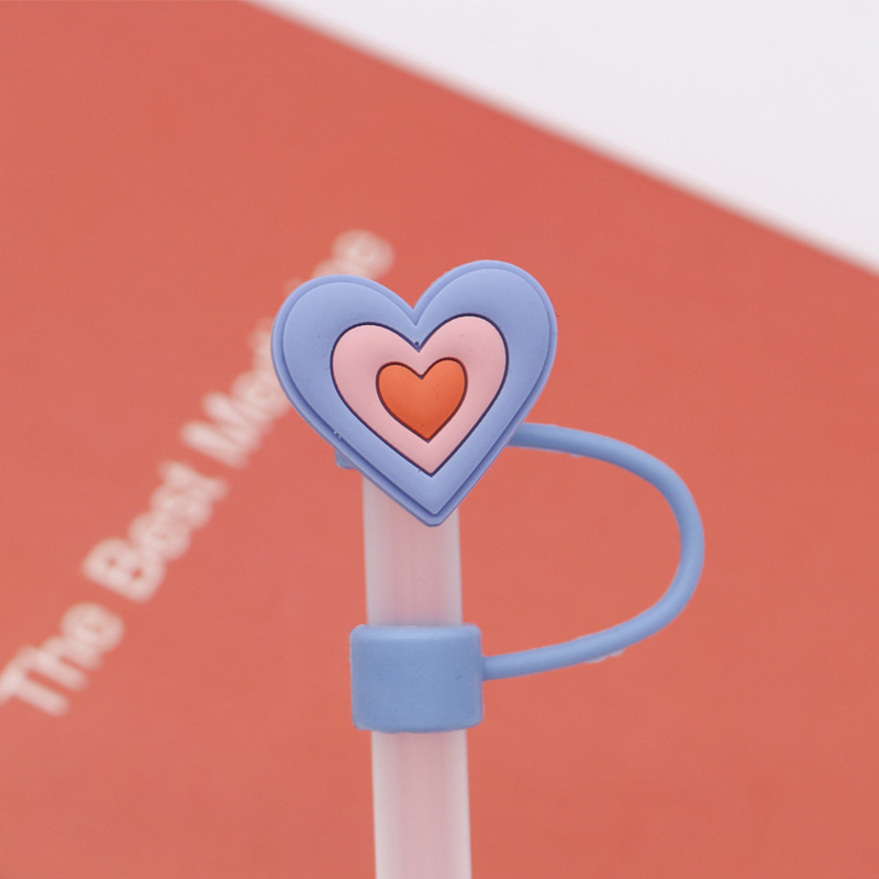 Nueva funda de silicona de 10 mm para pajitas de dibujos animados, tapa de pajita con diseño de animal, protección a prueba de polvo, tapón de pajita personalizado, listo para la venta