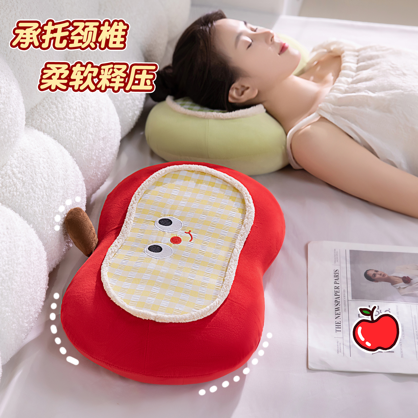 Algodón de memoria lindo almohada de cuello almohada dormitorio estudiantes niños hogares niñas dormir almohada de almuerzo almohada de sueño image 3