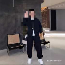 男士时尚潮流百搭宽松舒适简约感休闲个性痞帅两件套男设计感