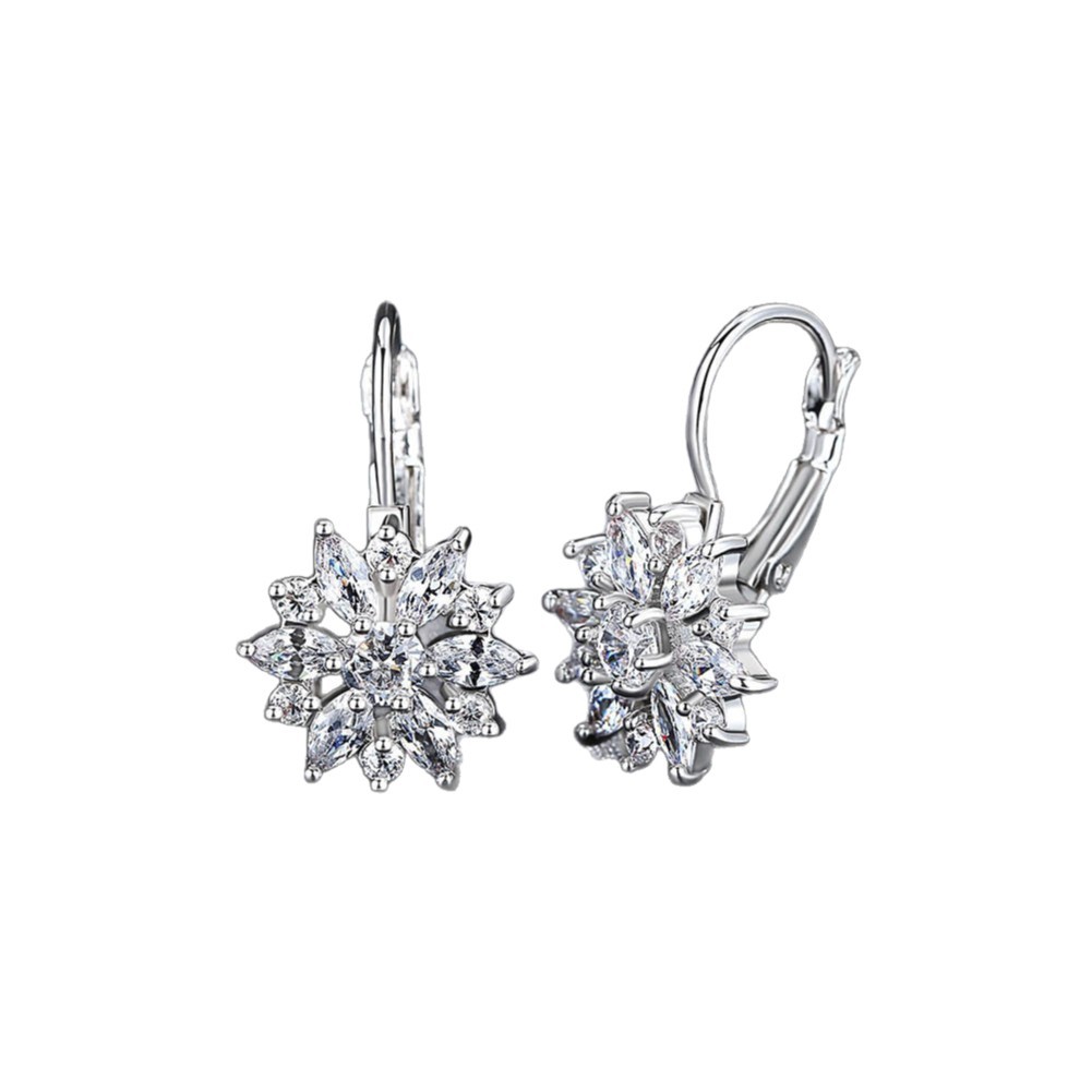 Ventas transfronterizas de flores de sol zircon bucles de orejas creativos nuevos clips de orejas de moda agujeros de orejas nuevos auriculares retro chinos