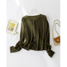 2025秋冬软糯2穿圆领丝羊毛绒短款针织开衫女优雅慵懒浪漫外套