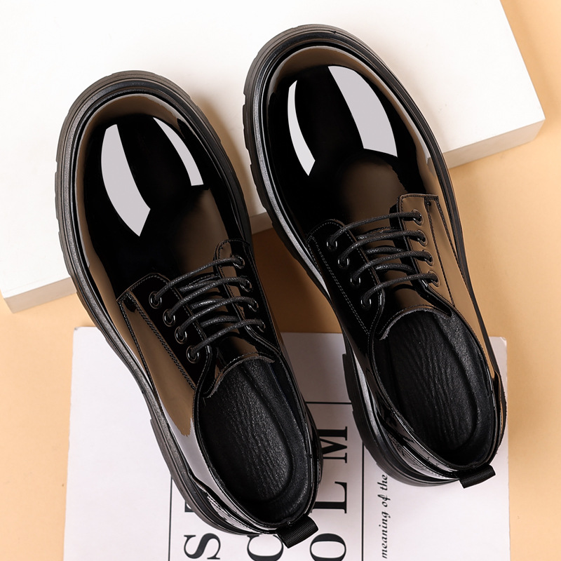 Men's Thick Sole Oxford Dress Shoes Patent Leather Wedding Shoes_vogvips.com