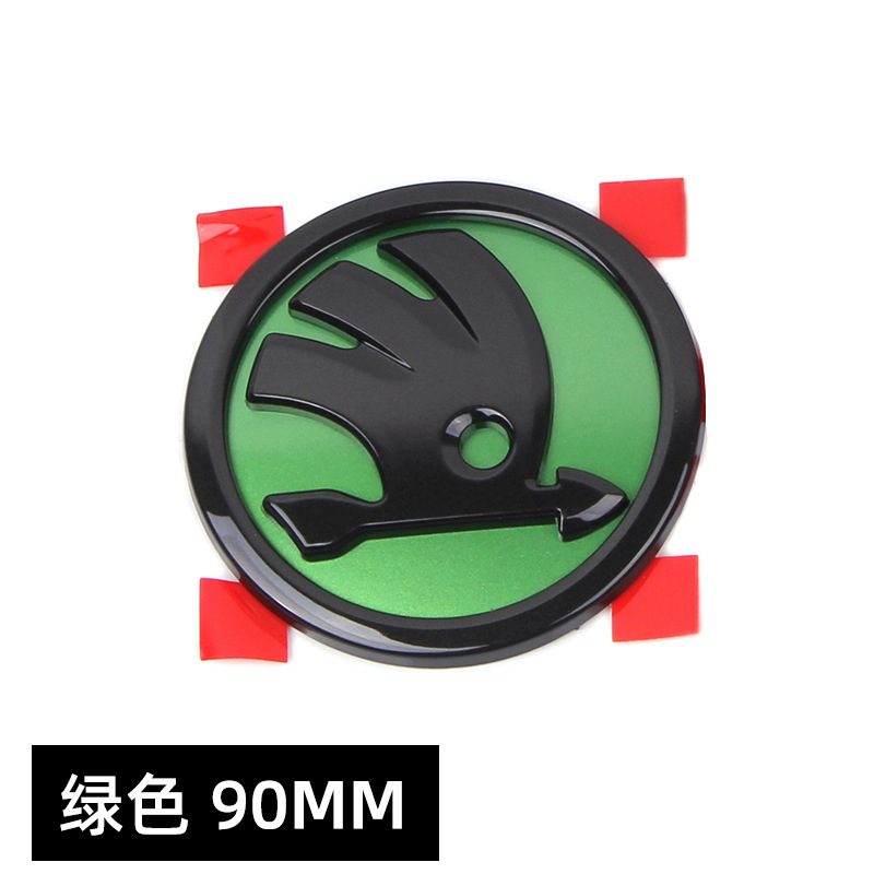 90MM 80MM Adecuado para Skoda Octavia Jingrui Etiqueta delantera y trasera Etiqueta de red media negra Etiqueta de cola ABS