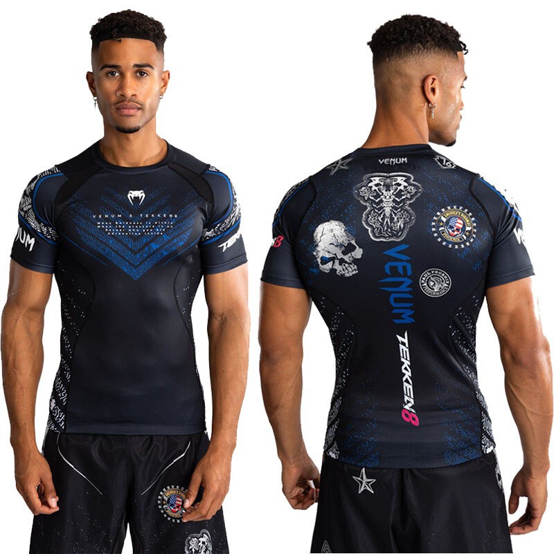Training Mma Jiu-Jitsu Anti-Wear Compression Clothing Tekken Muay Thai Fighting Sanda Tight Short Sleeves