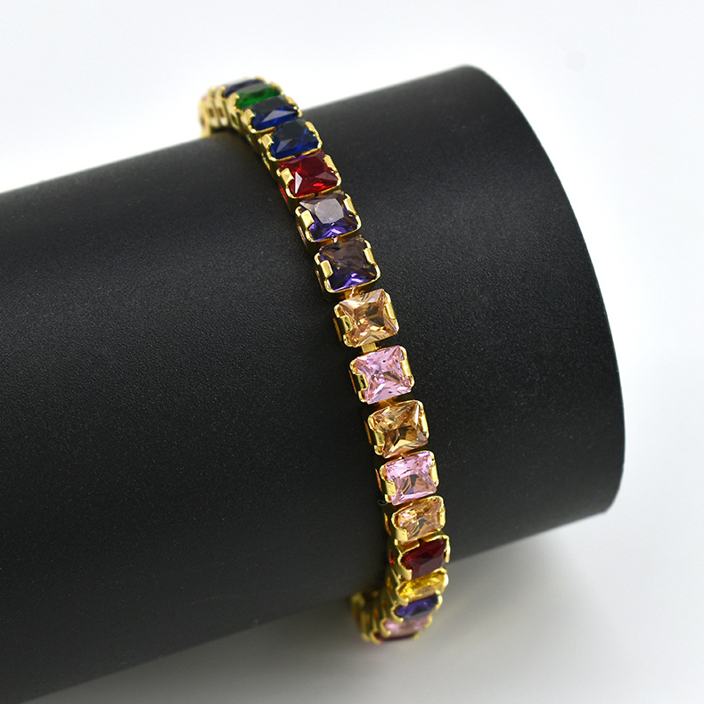 10g Weight Zircon Inlay Material Tennis Bracelet Classification Copper Chain Material Tennis Chain Chain Type 1 Piece Quantity Daily Occasion Copper Material Geometric Pattern All Seasons Season Unisex Gender Inlay Design Hip-Hop, Shiny Style Wholesale Jewelry Hip-Hop Shiny Geometric Copper Zircon Inlay Tennis Bracelet Tennis Chain 16
