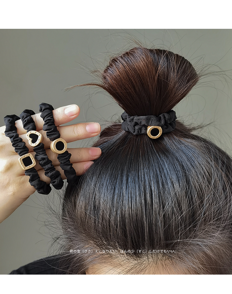 时尚丸子头小肠发圈女高弹力耐用皮筋女扎头发绳头饰简约气质头绳详情10