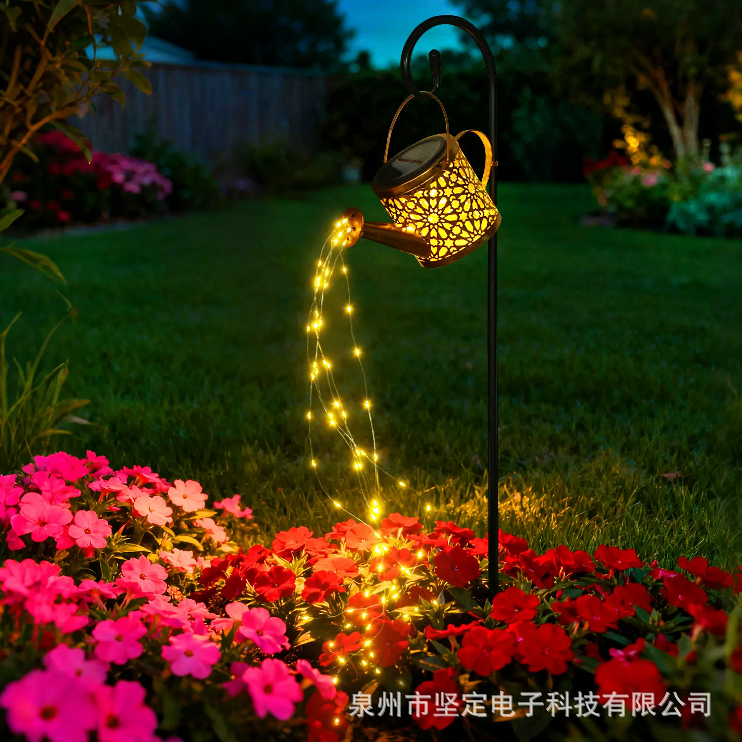 跨境热销铁艺水壶灯 太阳能镂空景观灯 户外防水 工厂批量供货