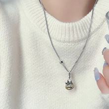 韩国ins风复古做旧镂空皇冠吊坠项链女百搭欧美范百搭精致毛衣链