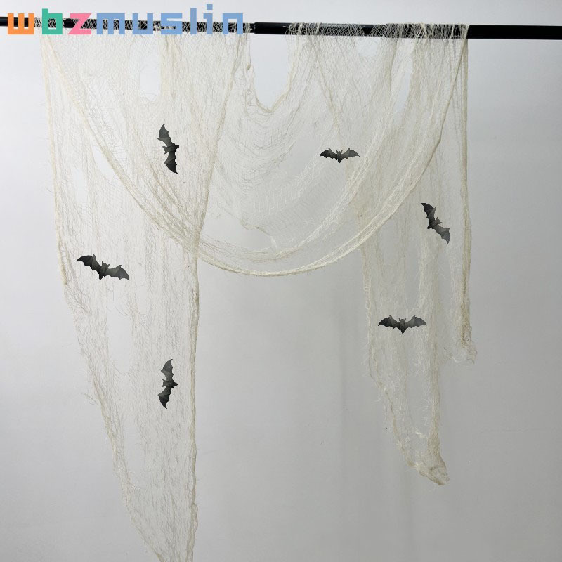 Fiesta personalizada murciélagos araña gaza mallada fantasma colgante atmósfera terrorista bar café decoración modelado image 4